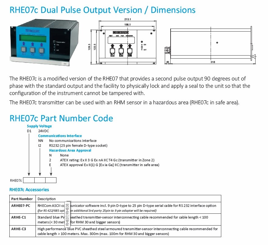 RHE07/RHE08 Multifunction Coriolis Mass Flow Transmitter Series