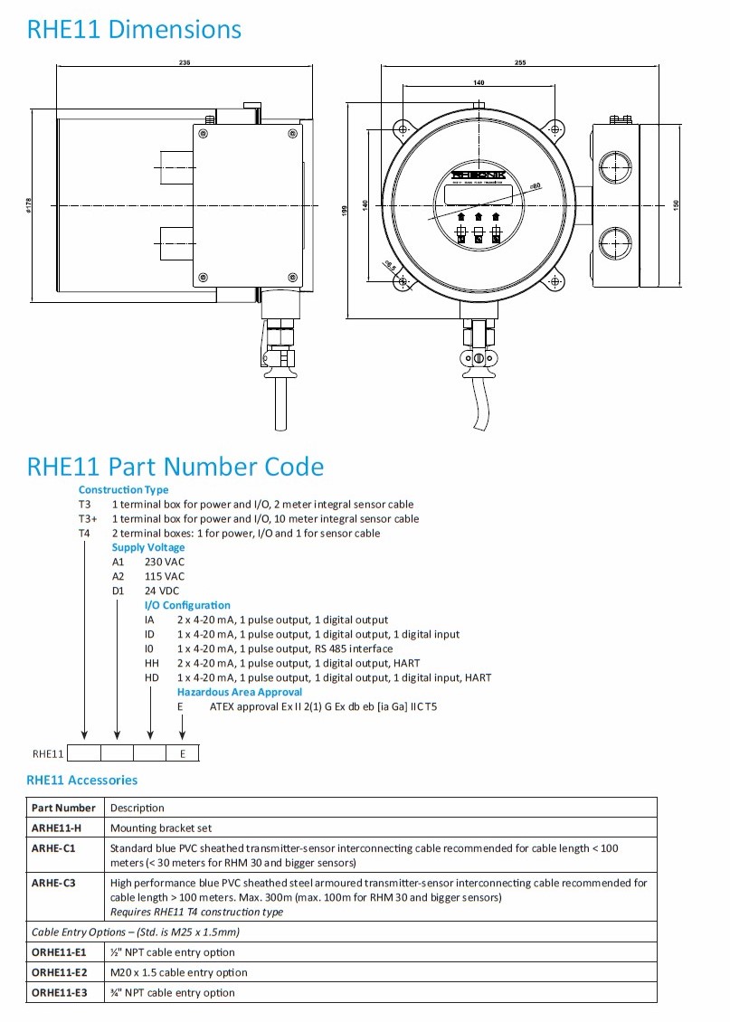 RHE11 Hazardous Area Multifunction Coriolis Flow Transmitter